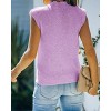 Womens Cap Sleeve Pullover Sweater Knit Tank Tops Crew Neck Sweater - 2 of 4