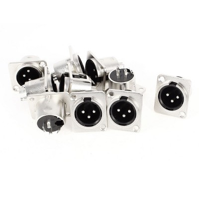 Unique Bargains Metal Plastic Audio Connector Panel Mount Socket Silver Tone 10 Pcs