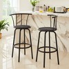 VECELO 27.3 in. Bar Stools Set of 2, Metal Barstools with Back, Tall Chair for Pub or Kitchen, Brown/Gray - 4 of 4