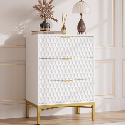 Whizmax Modern 3 Drawer Dresser for Bedroom, Nightstand with Wide Top, Chest of Drawers for Closet with Deep Drawers, for Living Room, Hallway