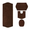 Waterford Collection Tufted Bath Rug, Extra Soft and Absorbent, Non-Slip Bath Mats, Machine Washable bath rugs for Bathroom, 4 Piece Set, Chocolate - 2 of 4