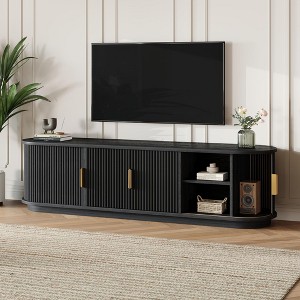 KTMBDW 67" TV Stand for TVs up to 75 Inch, Entertainment Center with Storage, Modern Media Console with Sliding Doors for Living Room - 1 of 4