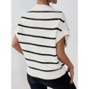 Women's Summer Short Sleeve Pullover Sweater Stripe Crew Neck Lightweight Ribbed Knit Casual Tops - 2 of 4