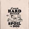 Women's - Peanuts - Work Hard To Spoil My Dog Lightweight French Terry Wide Neck Long Sleeve Shirt - 2 of 4