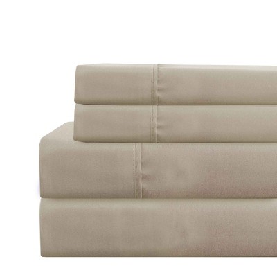 Modern Threads Deep-pocket Ultra-soft Solid 3 Pc Sheet Set Taupe Twin ...