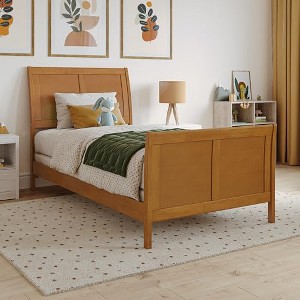 AFI Furnishings Portland Twin Foundation Bed with Matching Footboard, Light Toffee - 1 of 4