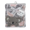 Lambs & Ivy Calypso Pink/Gray Koala Leaf Print Luxury Coral Fleece Baby Blanket - 2 of 4