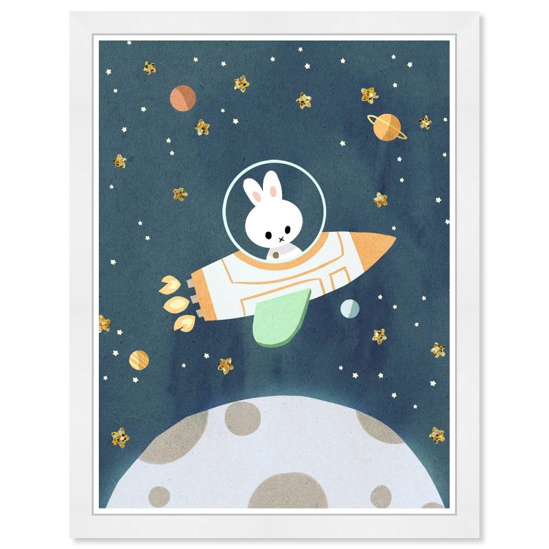 13&#34; x 19&#34; Space Bunny Framed Wall Art Blue - Olivia&#39;s Easel, 4 of 7
