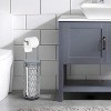 VYNXARIA Freestanding Toilet Paper Holder with Storage,Handmade Woven Toilet Paper Roll Holder Stand,Rattan Sturdy Bathroom Decor Farmhouse,Gray - 2 of 4