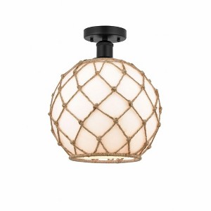 Farmhouse Rope - 1 Light Semi-Flush Mount In Industrial Style-12.75 Inches Tall and 10 Inches Wide - 1 of 1
