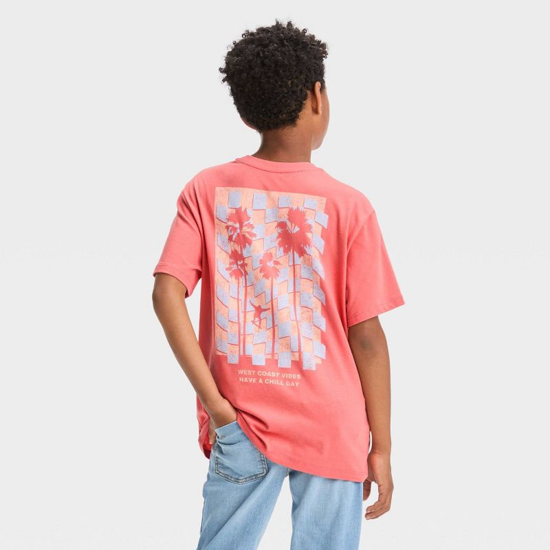Boys&#39; Checkered Palm Tree Short Sleeve Graphic T-Shirt - art class&#8482; Orange, 4 of 5