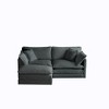 77" Chenille Modular L-Shaped Sectional Sofa with Ottoman - 3 of 4