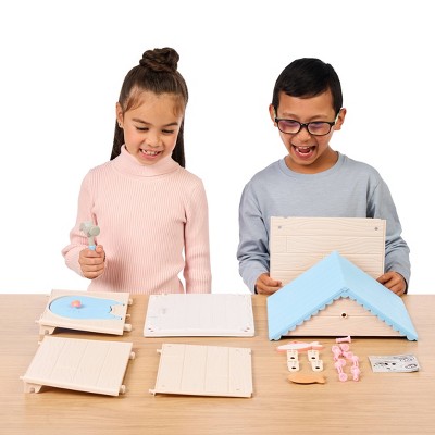 Interactive White Plush Kitty with DIY Home Kit