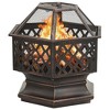 vidaXL Rustic Fire Pit with Poker 24.4"x21.3"x22" XXL Steel - 2 of 4