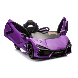 Jojoka 12V Ride On Car for Kids, Licensed Lamborghini Electric Vehicle, Remote Control, Bluetooth, USB, Music, Headlights, Sports Toy - 1 of 4