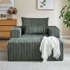 49”W Corduroy Sponge Sofa Lounge Chair Sleeper Chair with Removable footrest and Pillow, No Assembly Required-ModernLuxe - 3 of 4
