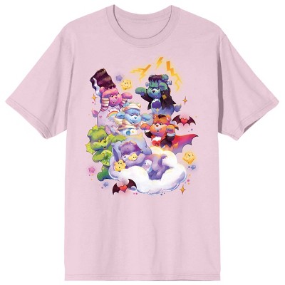 Care Bears X Universal Monsters Women's Cradle Pink Crew Neck Short Sleeve T-shirt