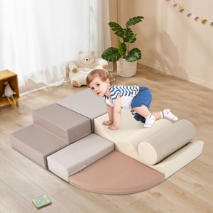 Baofuwish Soft Climb and Crawl Foam Playset 6 in 1,Childrens Foam Climbing Blocks,Soft Play Indoor Climb and Crawl Playground Area for Home - 1 of 4