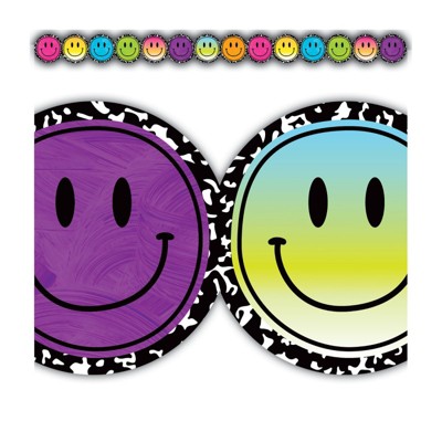 Teacher Created Resources Brights 4Ever Smiley Faces Die-Cut Border Trim, 35 Feet (Pack of 6)