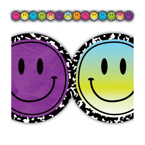 Teacher Created Resources Brights 4Ever Smiley Faces Die-Cut Border Trim, 35 Feet (Pack of 6) - image 1 of 1