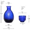 Slickblue Exquisite 5-Piece Handblown Sake Set: Jug and 4 Tumblers - Blue/Clear - 3 of 4