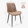 NicBex PU Leather Dining Chair Set of 2/4,Wave Pattern Upholstered Armless Chair with Metal Legs,Kitchen Chairs for Restaurant,Living,Meeting Room - 3 of 4