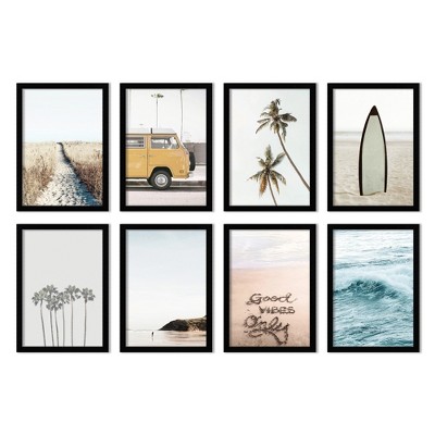 (Set of 8) Coastal Vibes Photography by Tanya Shumkina Gallery Framed Decorative Wall Art Set  - Americanflat