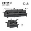 Chenille Upholstered Modular Sofa Set with Throw Pillows, 3-Seater and Armchairs - 3 of 4