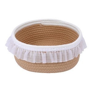 REGALWOVEN Odorless Cotton Rope Handcrafted Compact Size Multiple Use Open Storage Bins 1 Pc - 1 of 4