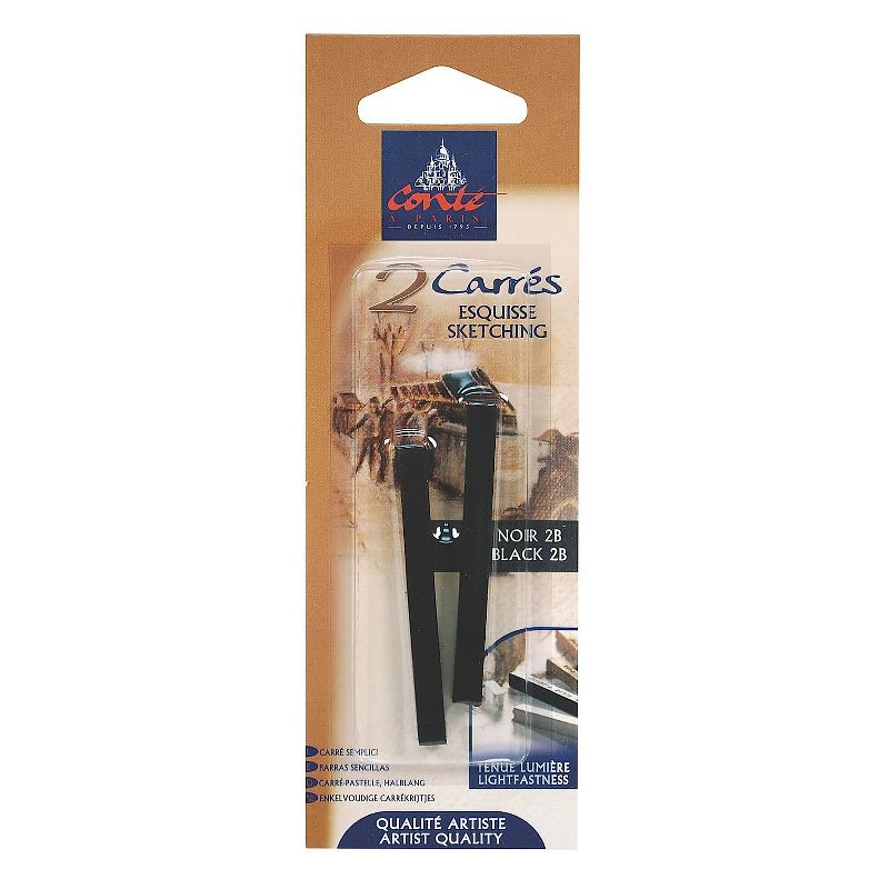 Conte Crayons Black 2B Pack Of 2 [Pack Of 4] (42654-PK4), 1 of 2
