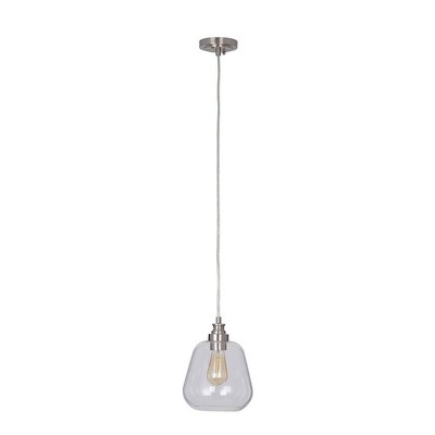 8.5" Clear Glass Ceiling Light (Includes LED Light Bulb) Silver - Cresswell Lighting