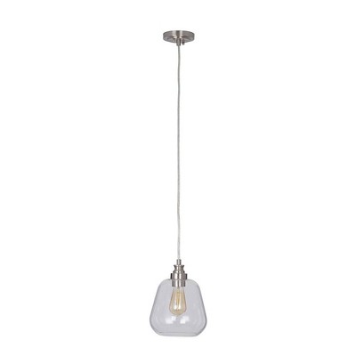 8.5" Clear Glass Ceiling Light (Includes LED Light Bulb) Silver - Cresswell Lighting