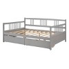 Full Size Daybed with Storage Drawers & Guard Rails, Solid Pine Wood Platform Bed for Bedroom or Guest Room-Baofuwish - 3 of 4