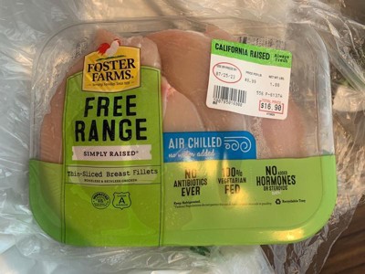 Foster Farms Free Range Boneless & Skinless Thin Sliced Chicken Breasts ...