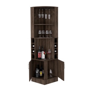 Vynxaria Stylish Corner Cabinet with Wine Glass Rack and Ample Storage - 1 of 4