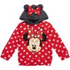 Disney Minnie Mouse Girls Fleece Crossover Hoodie Toddler - 3 of 4