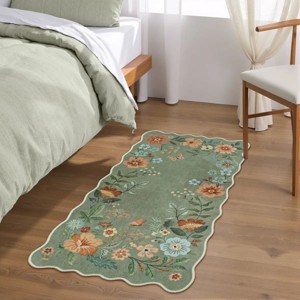Lahome Machine Washable Back to College Series Floral Plant Floor Mat-Natural Bio-Printed Soft Rug for Living Room, School, Bedroom, or Entryway - 1 of 4