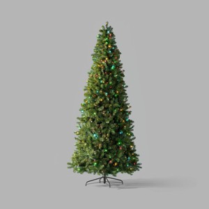 9' Alberta Spruce LED Pre-Lit Artificial Christmas Tree Power Pole