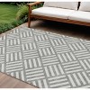 Gray And Ivory Geometric Washable Indoor Outdoor Area Rug - 2 of 4