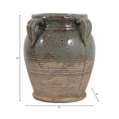 Handcrafted Pottery Vase - Elegant Textured Terracotta Flower Holder - Decorative Home Accent for Living Room, Bedroom, Office