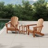 WestinTrends Malibu HDPE Outdoor Patio Folding Poly Adirondack Conversation Set (3-Piece) - 2 of 4