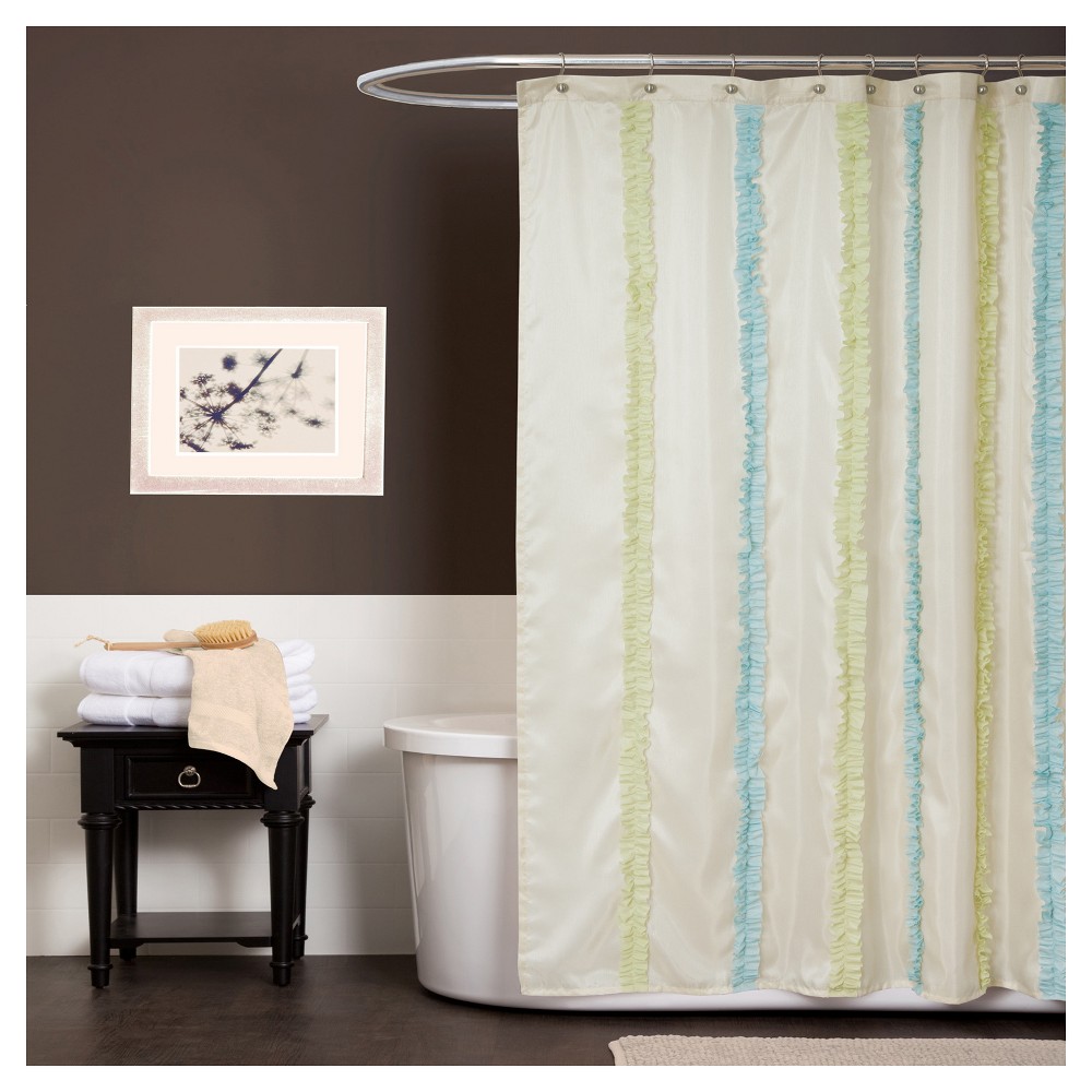 UPC 848742000205 product image for Blue & Green Aria Shower Curtain - Lush Decor | upcitemdb.com