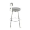 Armen Living 30" Flynn Brushed Stainless Steel with Faux Leather Swivel Barstool - 4 of 4