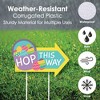 Big Dot of Happiness Easter Egg Hunt - Easter Bunny Party Yard Sign with Stakes - Double Sided Outdoor Lawn Sign - Set of 3 - 3 of 4