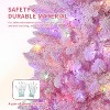 4.5Ft Prelit Pencil Christmas Tree, Pink Gradient Snow Flocked with 100 Dual Color Lights, 320 Branch Tips, Metal Stand - 4 of 4
