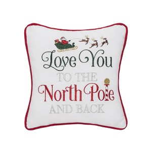 C&F Home 10" x 10" To The North Pole & Back Christmas Pillow - 1 of 4