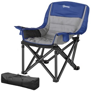 Camping Chair for Adults, Portable Folding Camping Chair with Side Pockets, Cup Holders, Carry Bag - 1 of 4
