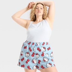 Women's Hello Kitty Graphic Shorts - Light Blue - 1 of 3
