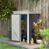Outsunny 5' x 3' Metal Outdoor Storage Shed, Garden Utility Tool House with Double Lockable Doors for Backyard, Patio, Lawn, Garage - 3 of 4