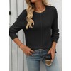 Womens Sweater Crew Neck Chunky Knit Sweater Long Sleeve Oversized Casual Pullover Tops - 3 of 4